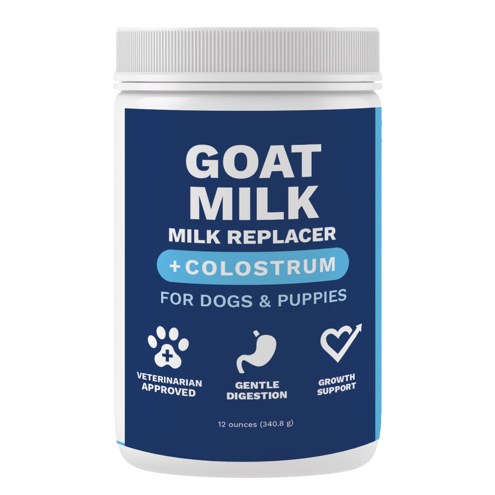 Under the Weather Puppy Milk Replacement bottle showcases complete nutrition for early puppies.