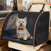 UNICITII dog car seat side view showing breathable mesh for airflow and visibility