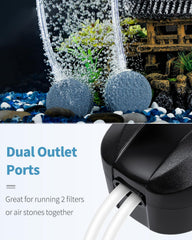 Uniclife air stone discs provide dense bubbles to enrich aeration.