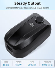 Uniclife aquarium air pump operates quietly for peaceful tanks.