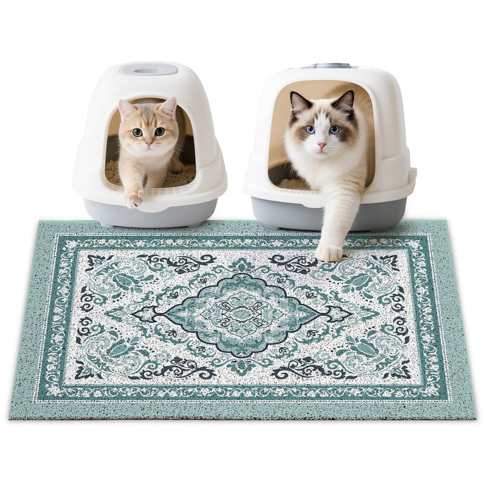 Unicorn Catcher cat litter mat 33x22 with non-slip backing protects floors.