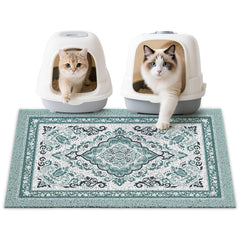 Unicorn Catcher cat litter mat 33x22 with non-slip backing protects floors.