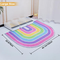 Unicorn Catcher pink XL litter mat folded side view shows compact storage.