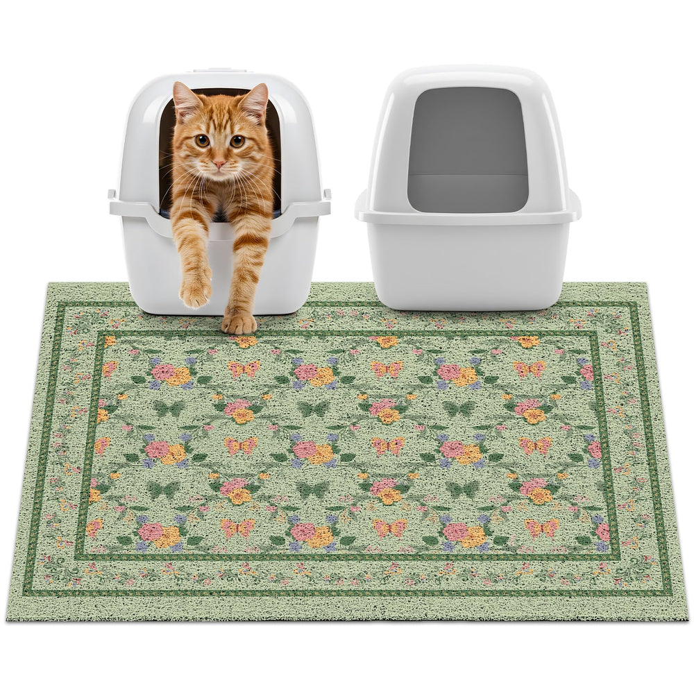 Unicorn Catcher litter mat with thick mesh design catches litter and protects floors.