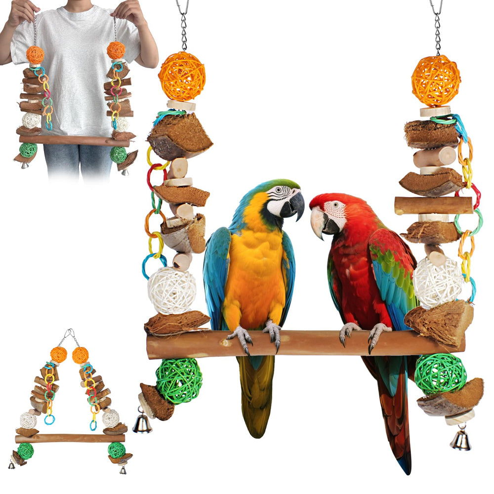Unimaxlink 3-in-1 parrot toy hammock swing for safer, engaging play.