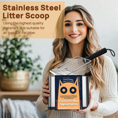 UNISOLODECHO scoop with dual-layer sieve for quick filtration demonstration