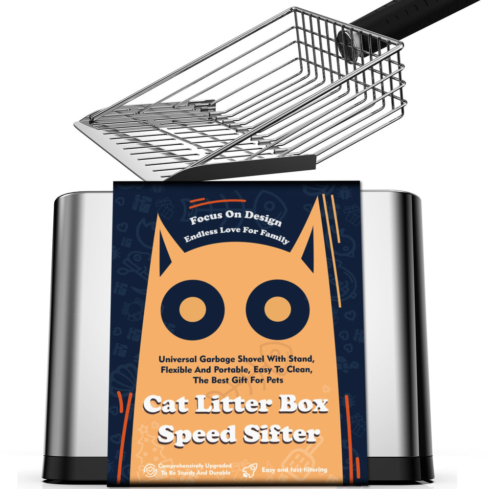 UNISOLODECHO heavy-duty stainless steel cat litter scoop close up showing durability and finish