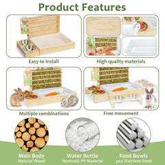 UNMOONY wooden hay feeder rack offers durable, chemical-free construction