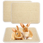 Uotey two-piece rabbit scratcher mat beige for indoor use and furniture protection.