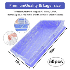Upcessory disposable liner with elastic edge fits 27x19 inch trays for secure placement