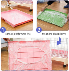 Waterproof cage membrane supports containment of spills and waste.