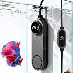 UPETTOOLS 50W mini heater with digital display for precise temp control in 5-10 gallon tanks.