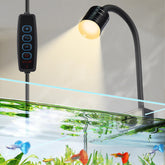 UPETTOOLS 3W LED aquarium light provides full-spectrum illumination to brighten fish colors.
