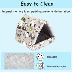 UPINS guinea pig bed with detachable pee pad eases quick cleanups and hygiene.