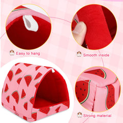 UPINS guinea pig bed pattern detail highlights playful watermelon and banana design