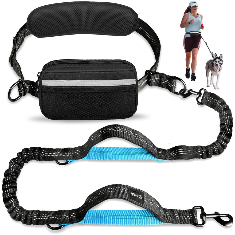 Uppetly hands-free leash with zipper pouch keeps essentials accessible during walks.