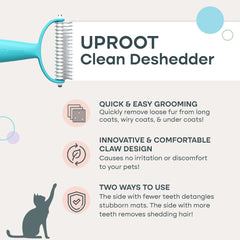 Uproot Clean undercoat rake cat-shedding: gentle grooming for cats.