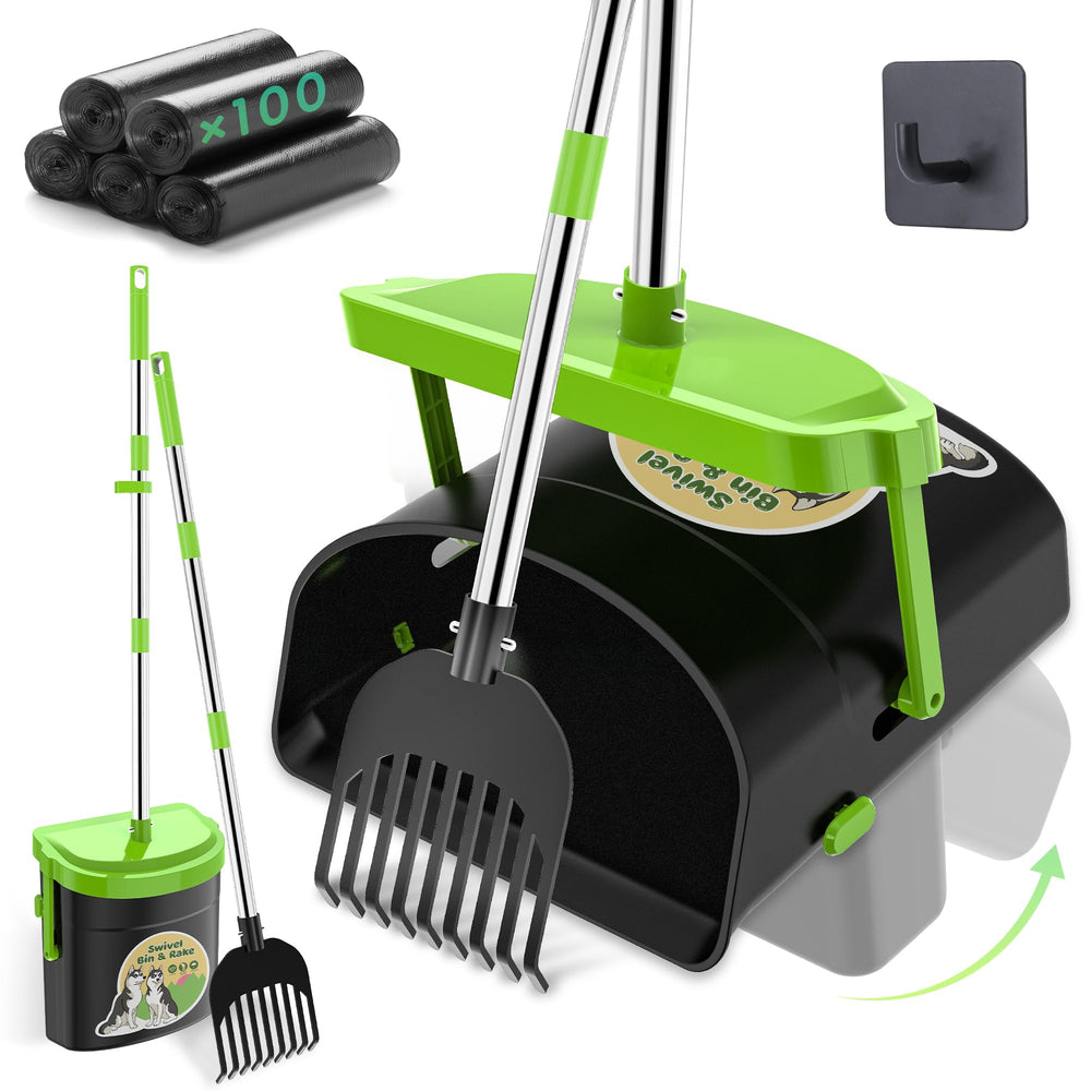 UPSKY dog pooper scooper with swivel bin for quick yard cleanup.
