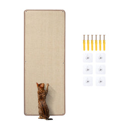 Uranshin natural sisal cat wall climbing carpet provides durable scratch surface for indoor cats.