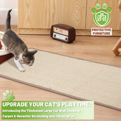 Uranshin tall wall-mounted scratching post provides secure vertical play.