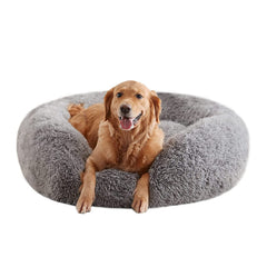 URGVANZ PET calming dog bed with donut cuddler for large dogs offers cozy support.
