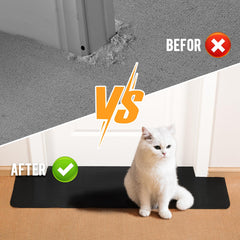 Uross carpet protector highlights its anti-scratch PVC surface for durable protection.