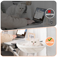 Soft rabbit fur cushion for cozy cat naps