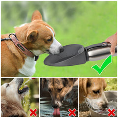 URPOWER large-capacity bottle and wide drinking bowl for dogs of all sizes on outdoor adventures