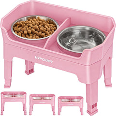 URPOWER 3-in-1 elevated stand with double deck bowls supports comfortable feeding for dogs.