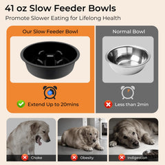 URPOWER 41 oz slow feeder bowl promotes mindful eating during mealtime.