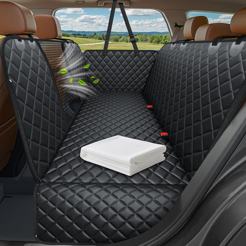 URPOWER dog car seat cover hammock protects the back seat while keeping your dog comfy.