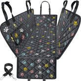 URPOWER dog seat cover hammock with side flaps protects backseat from scratches and mud.