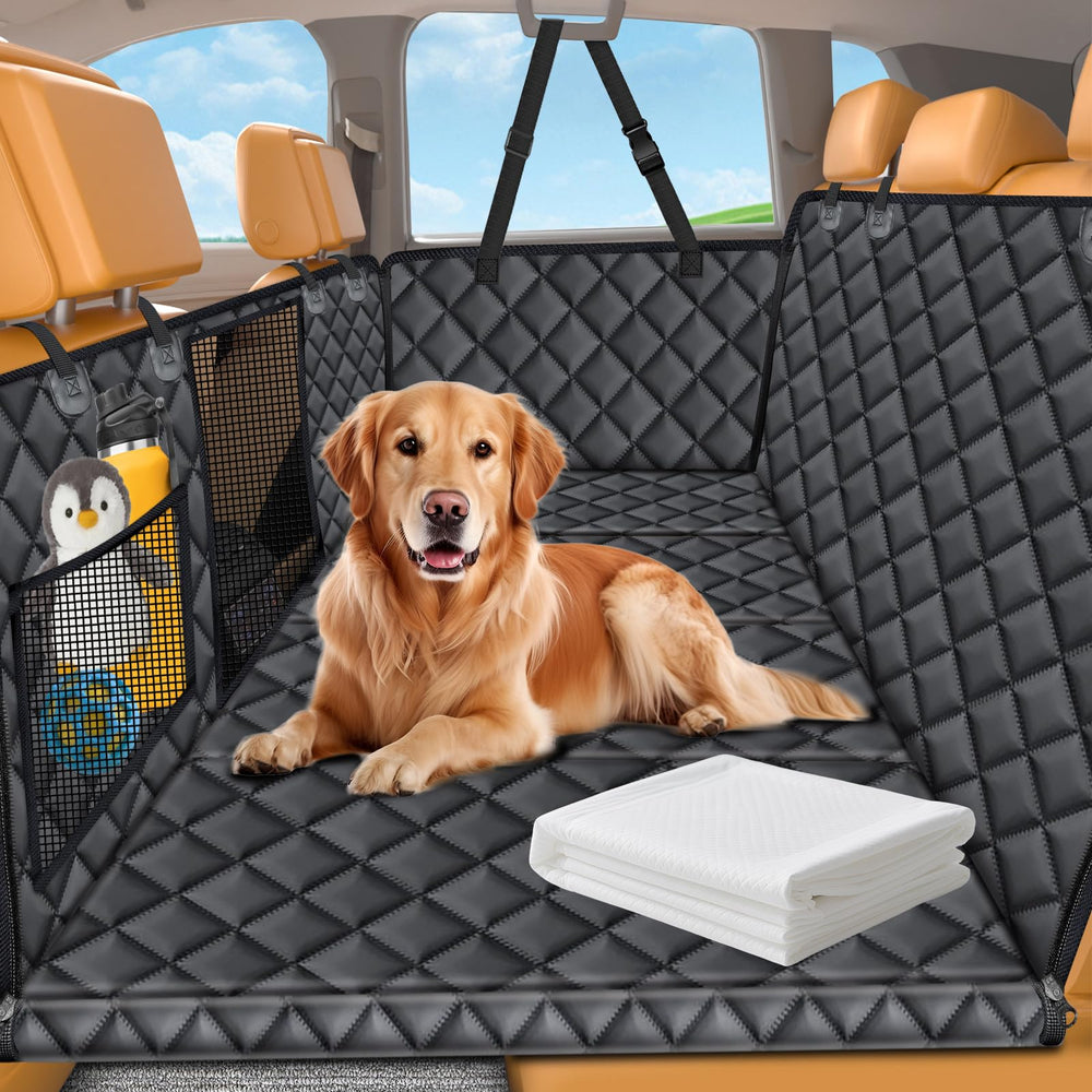 URPOWER hard bottom dog seat cover provides a secure back seat space for pets.