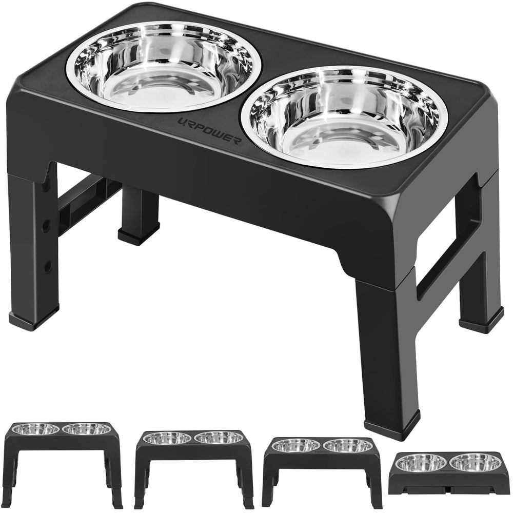 URPOWER raised dog bowls stand with adjustable height for comfortable feeding.