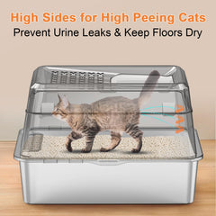 URPOWER top-entry litter box provides convenient access for large cats and minimizes mess.