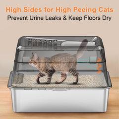 URPOWER XL cat litter box with high sides for mess-free use.