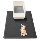 USHARP large cat litter box mat fully opened to trap litter and protect floors.