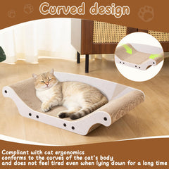 UUig cat scratcher bed curved-design supports comfortable lounging.