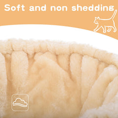 UXIETIN beige cat hammock deep basket close-up shows plush warmth.