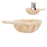 UXIETIN beige cat hammock front view with extra-large lounging space.