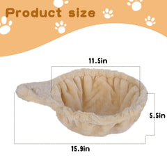 UXIETIN beige cat hammock soft plush fabric for cozy resting.