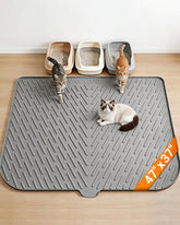 Vacqueen extra-large cat litter mat reduces tracking in multi-cat homes