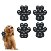 VALFRID Dog Paw Protector packaging highlights breathable, self-adhesive pads for comfortable wear.
