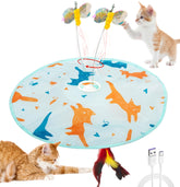 Valonii butterfly-rotating-toy engages indoor cats with active play.