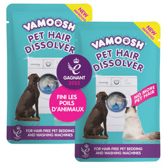 Vamoosh Pet Hair Dissolver drum cleaning view shows a hair-free washing machine