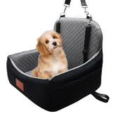 Vamtnner small dog car seat with memory foam base for joint relief on trips.