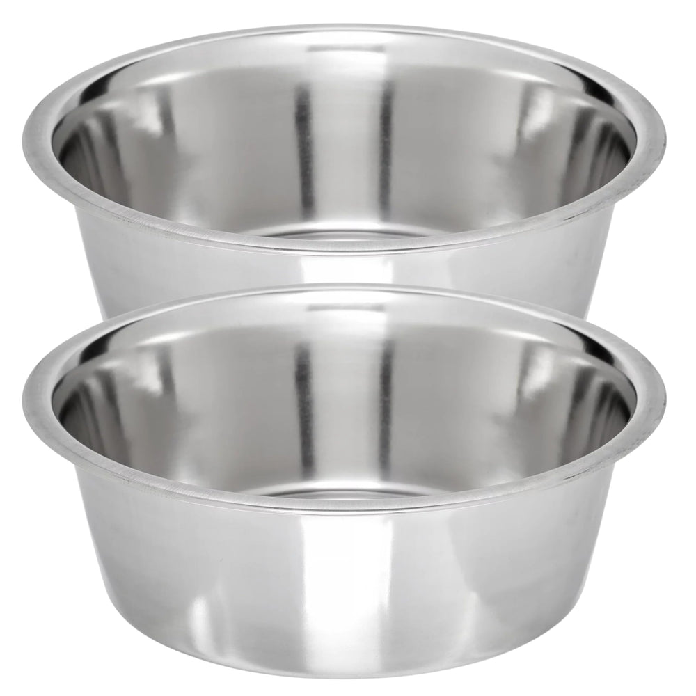 Vanacara stainless steel dog bowl with outer diameter 10 inches for large meals.