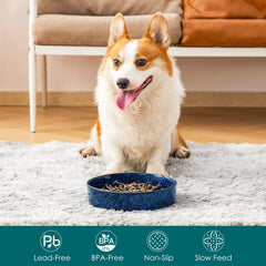 Vancasso anti-slip ceramic bowl blue base keeps meals steady while eating.