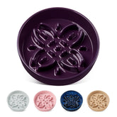 Vancasso ceramic slow feeder dog bowl with floral maze for small breeds, calming mealtime.