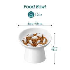 Vancasso elevated cat bowl at 5.9 inches supports comfortable feeding posture.